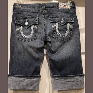 TRUE RELIGION Knee Length Short Jeans Size: 28